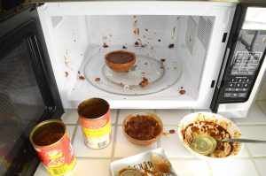Be sure to cover all food when cooking them in the microwave, or they will explode.