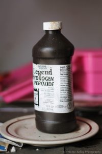 You can use either ammonia or hydrogen peroxide to remove a blood stain.